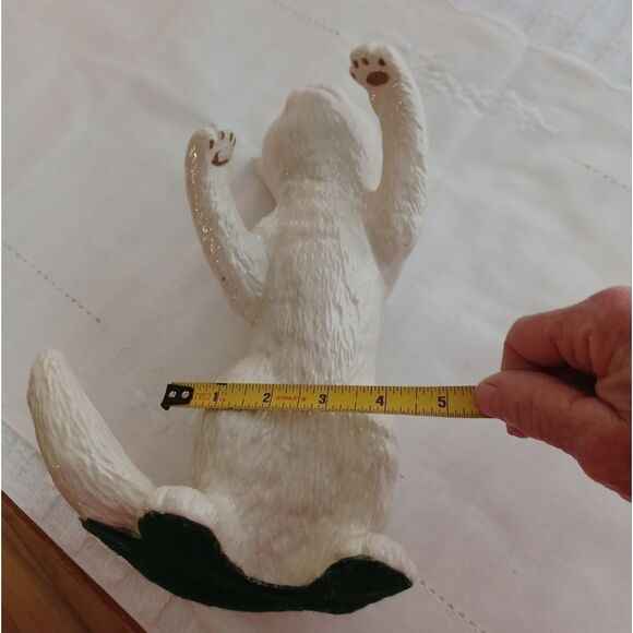 VINTAGE HANDMADE  Ceramic White Cat - Picture 6 of 7